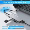 USB Hub 3.0 x1, USB 2.0 Hub x3, USB C Hub 4 in 1