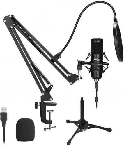 USB-Kondensator-Studiomikrofon mit Scherenstativ